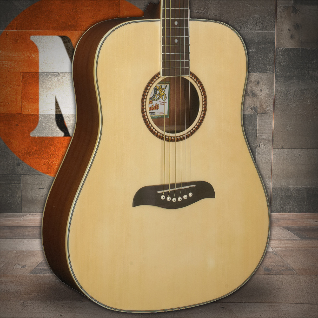 Oscar Schmidt OG2N-A Dreadnought Acoustic Guitar. Natural Spruce (OG2N-A-U) | Musician Madness