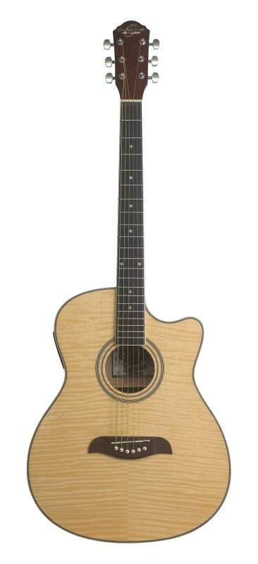 Oscar Schmidt OACEFN-A Auditorium Cutaway Acoustic Electric Guitar. Flame Maple (OACEFN-A-U) | Musician Madness