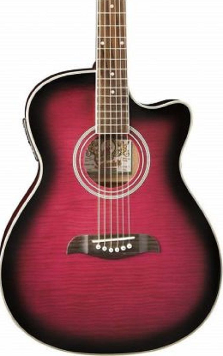 Oscar Schmidt OACEFTPB Auditorium Acoustic Electric Cutaway with Pre/Amp. Trans Purple (OACEFTPB-A-U) | Musician Madness