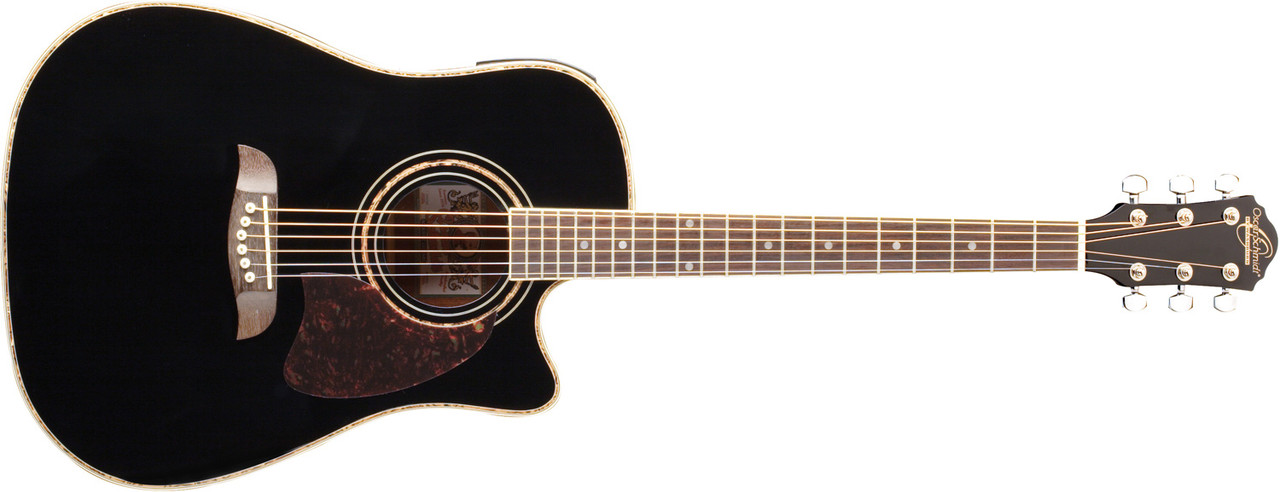 Oscar Schmidt OG2CEB-A Dreadnought Cutaway Acoustic Electric Guitar - Black (OG2CEB-A-U)