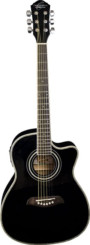 Oscar Schmidt OG1CEB-A 3/4 Dreadnought Cutaway Acoustic Electric Guitar . Black (OG1CEB-A-U) | Musician Madness