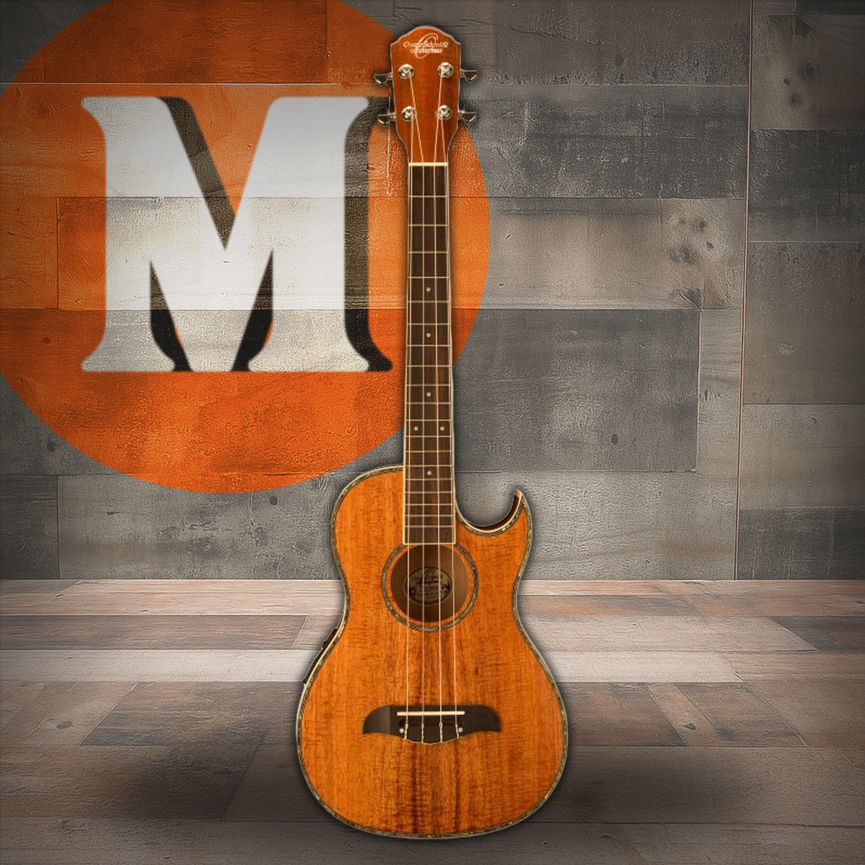 Oscar Schmidt OU55CE-R Cutaway Barritone Ukulele W/Pre Amp. Natural Koa (OU55CEK-A-U) | Musician Madness