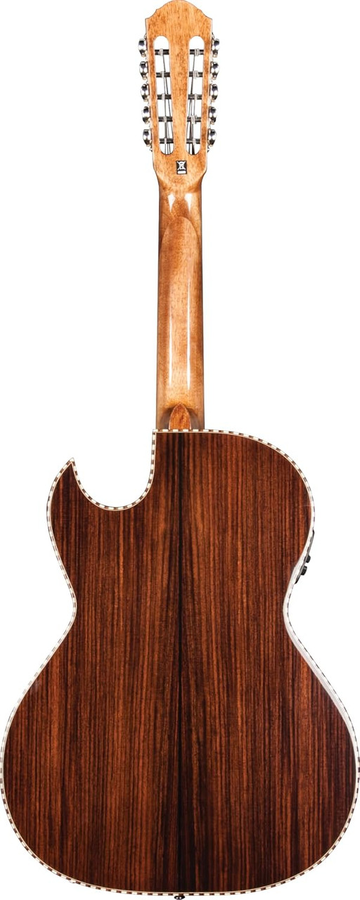 Oscar Schmidt OH32SEQTR Acoustic Electric Bajo Quinto w/Bag - Quilt Trans Red (OH32SEQTR-U) | Musician Madness
