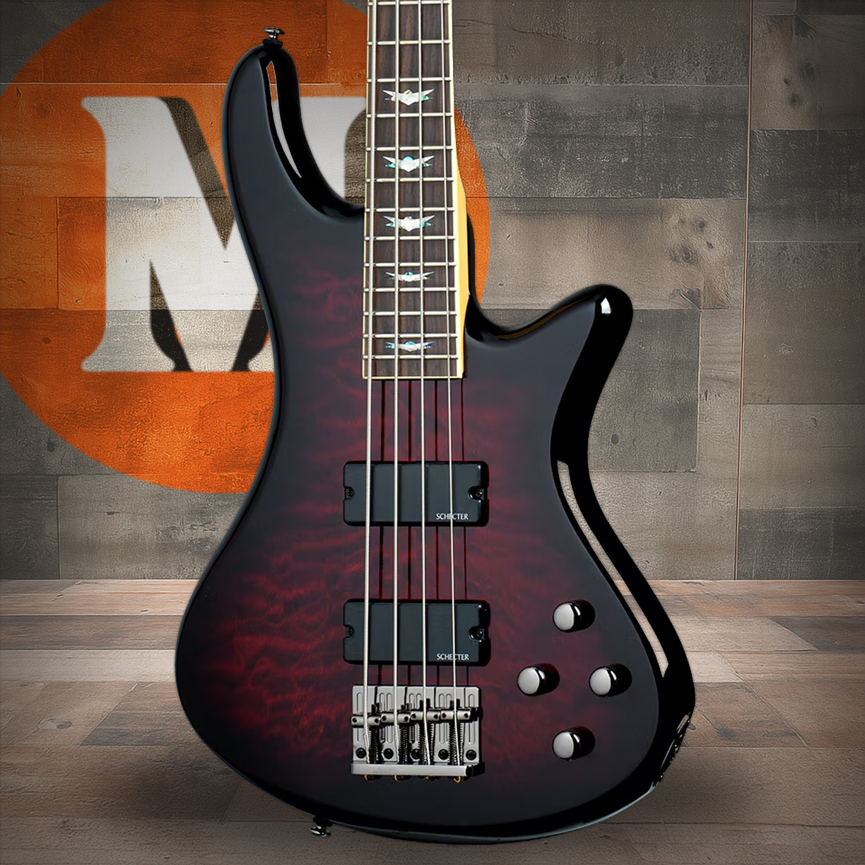 Schecter Stiletto Extreme 4 Bass Guitar - Black Cherry (2500) | Musician Madness