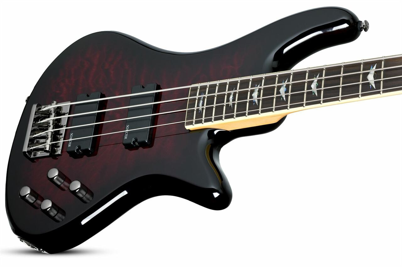 Schecter Stiletto Extreme 4 Bass Guitar - Black Cherry (2500) | Musician Madness