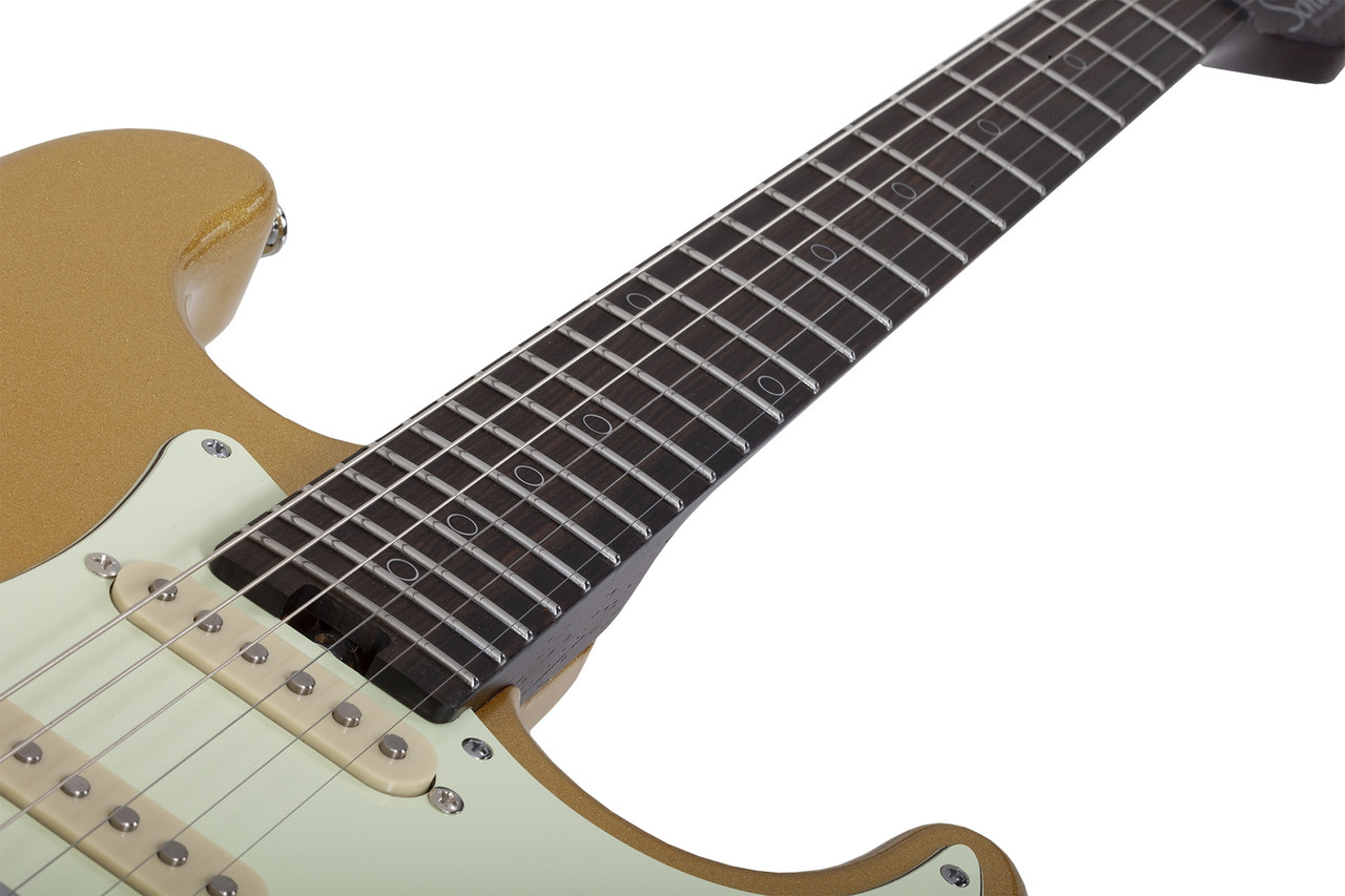 Schecter Nick Johnston Traditional HSS 10th Anniversary Electric Guitar - Atomic Saffron (1155) | Musician Madness