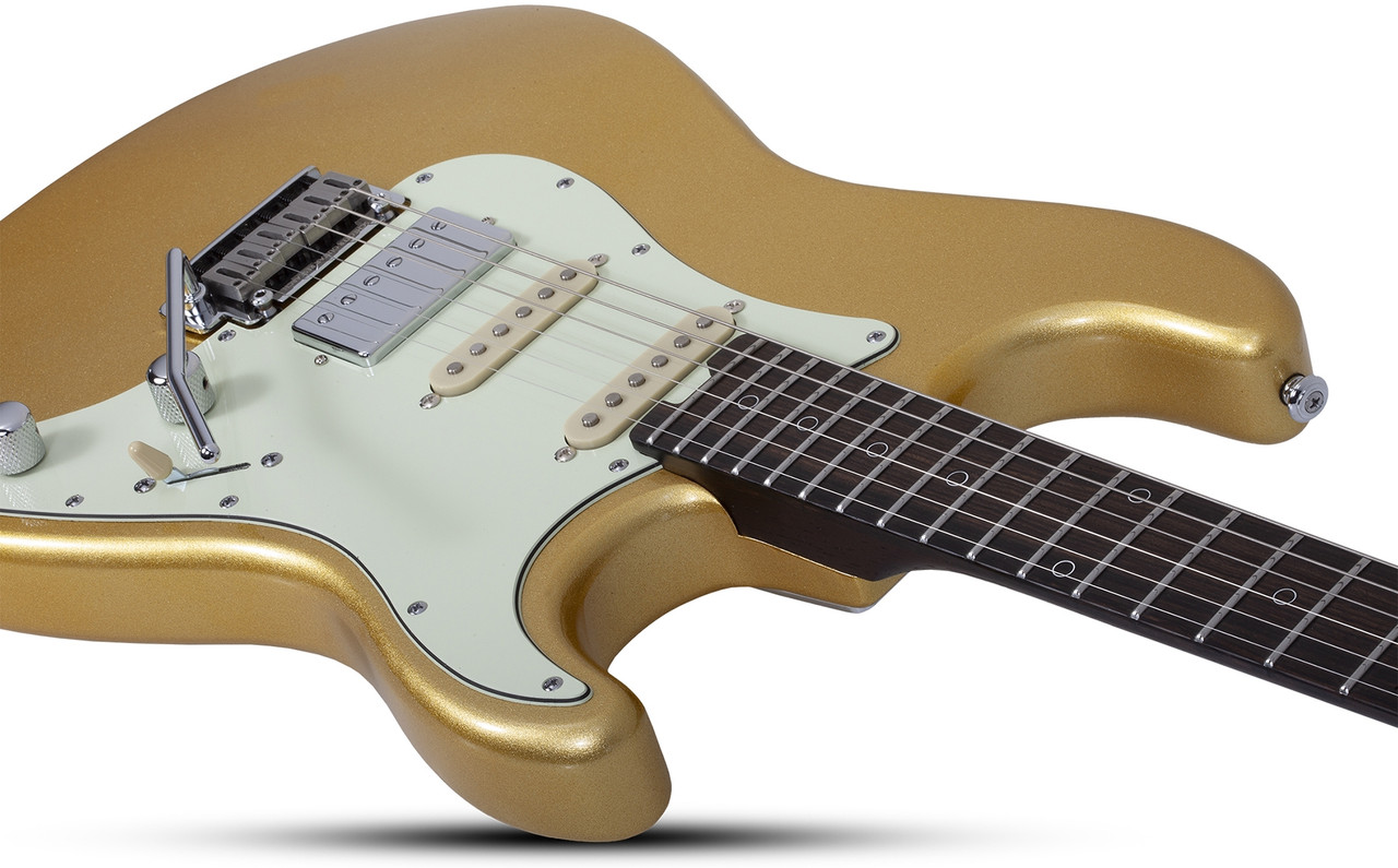 Schecter Nick Johnston Traditional HSS 10th Anniversary Electric Guitar - Atomic Saffron (1155) | Musician Madness