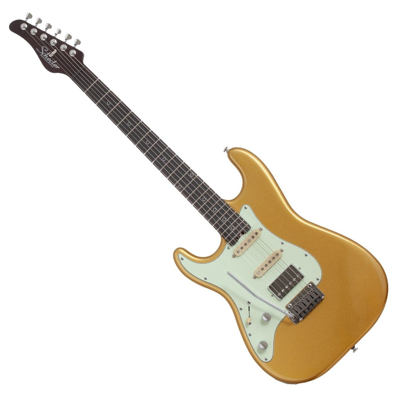 Schecter Nick Johnston Traditional HSS 10th Anniversary Left-handed Electric Guitar - Atomic Saffron (1157) | Musician Madness