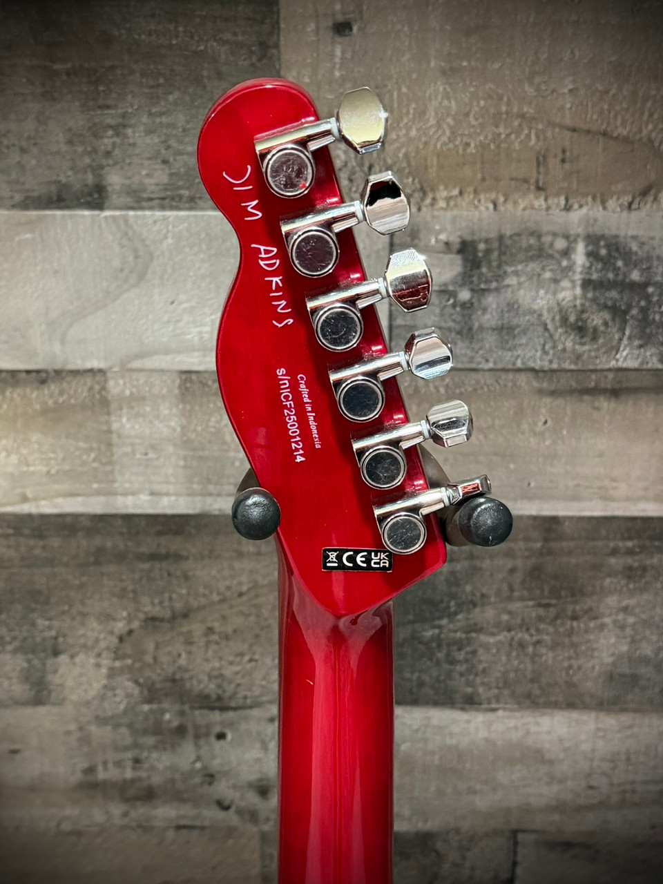 Fender Jim Adkins JA-90 Telecaster Thinline, Laurel Fingerboard, Crimson Red Transparent | Musician Madness