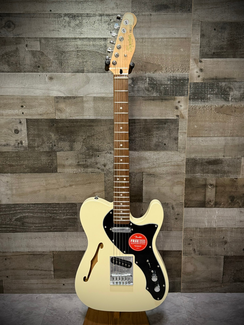 Squier Affinity Series Telecaster Thinline - Laurel Fingerboard - Black Pickguard - Olympic White | Musician Madness