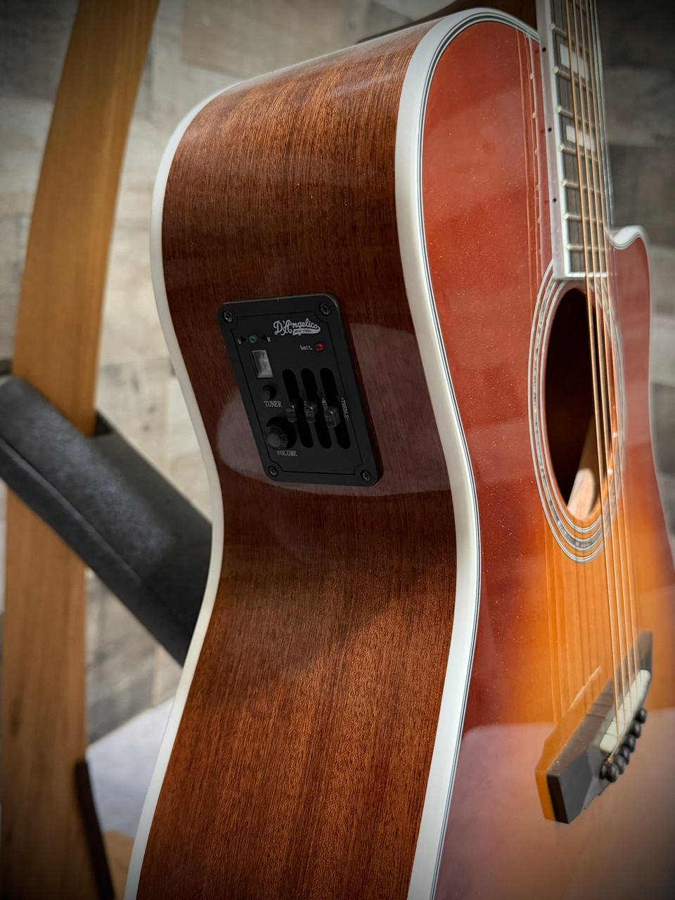 D'Angelico Gramercy Grand Auditorium Acoustic Guitar - Iced Tea Burst Open Box (DAPG200ITBAPS)