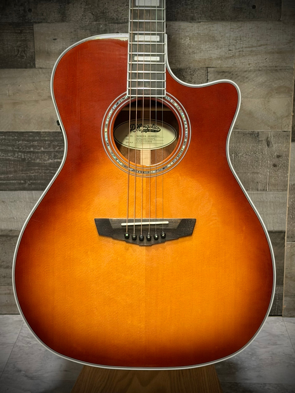 D'Angelico Gramercy Grand Auditorium Acoustic Guitar - Iced Tea Burst Open Box (DAPG200ITBAPS)