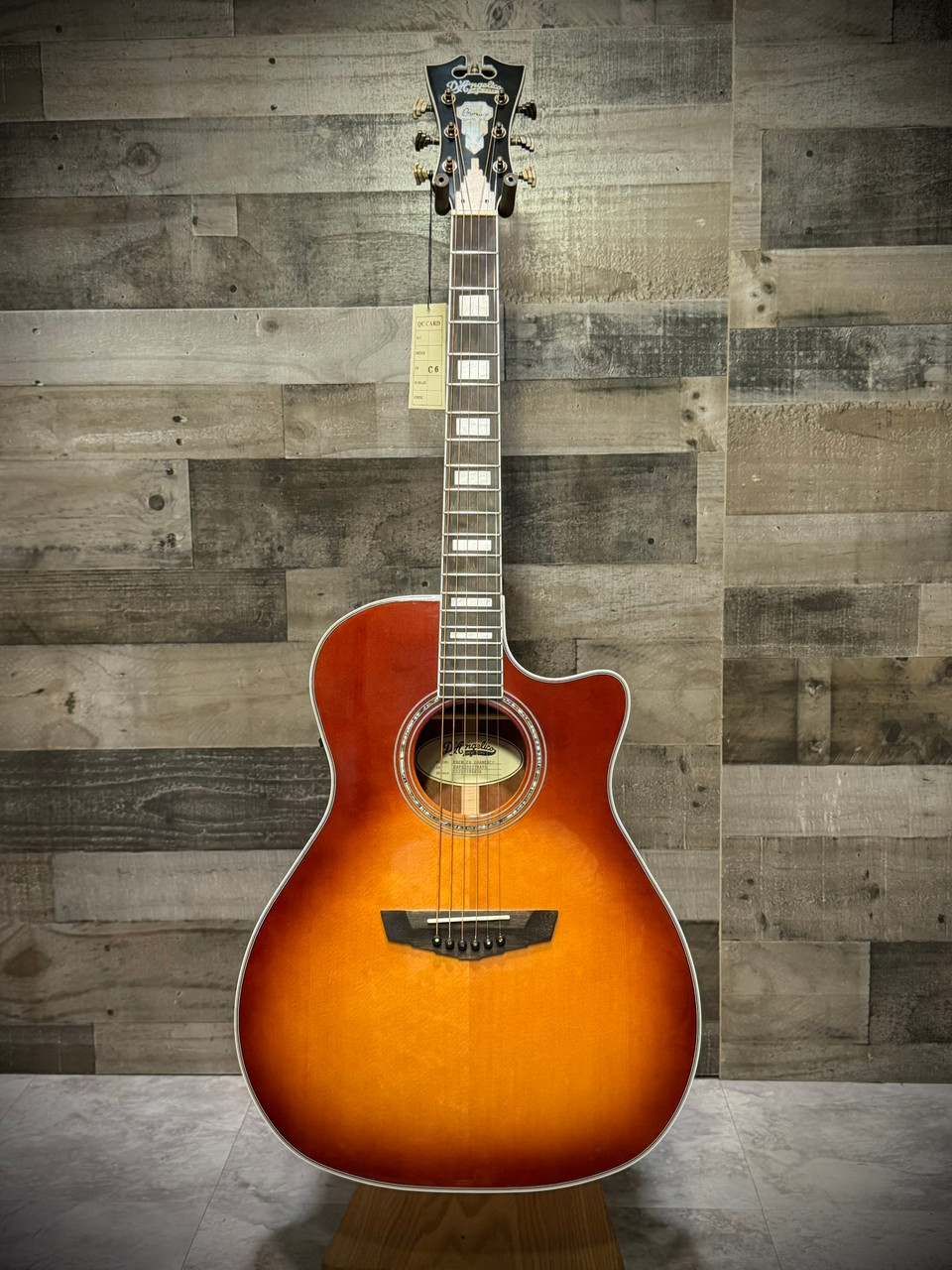 D'Angelico Gramercy Grand Auditorium Acoustic Guitar - Iced Tea Burst Open Box (DAPG200ITBAPS)