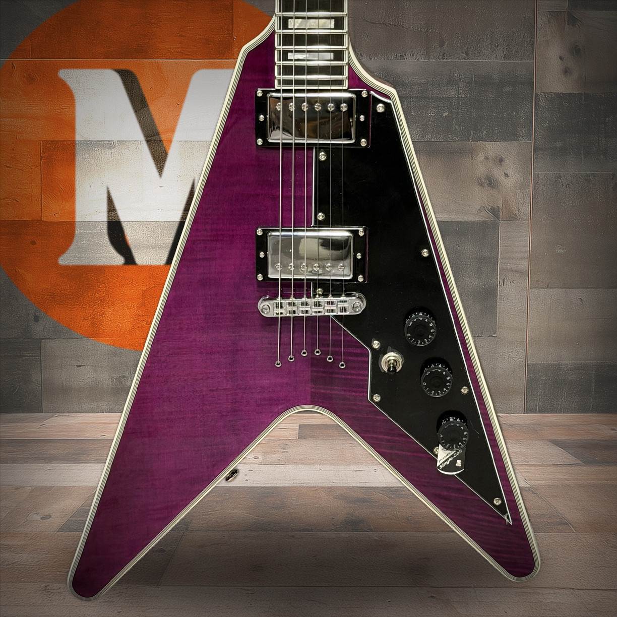 Schecter V-1 Custom Electric Guitar - Trans Purple (654