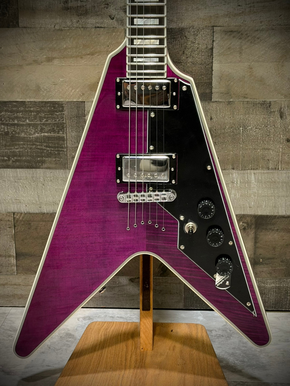 Schecter V-1 Custom Electric Guitar - Trans Purple (654) | Musician Madness