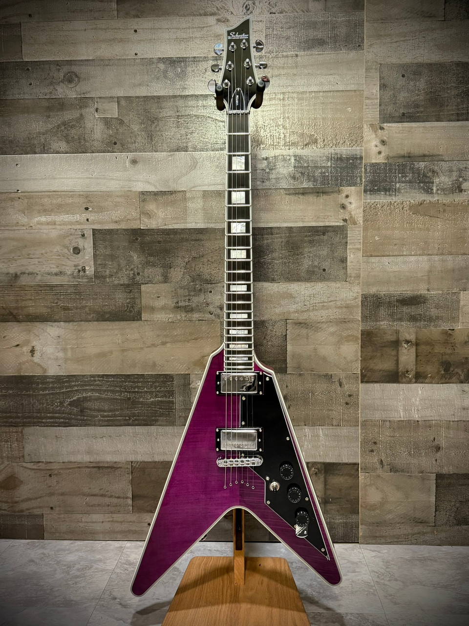 Schecter V-1 Custom Electric Guitar - Trans Purple (654