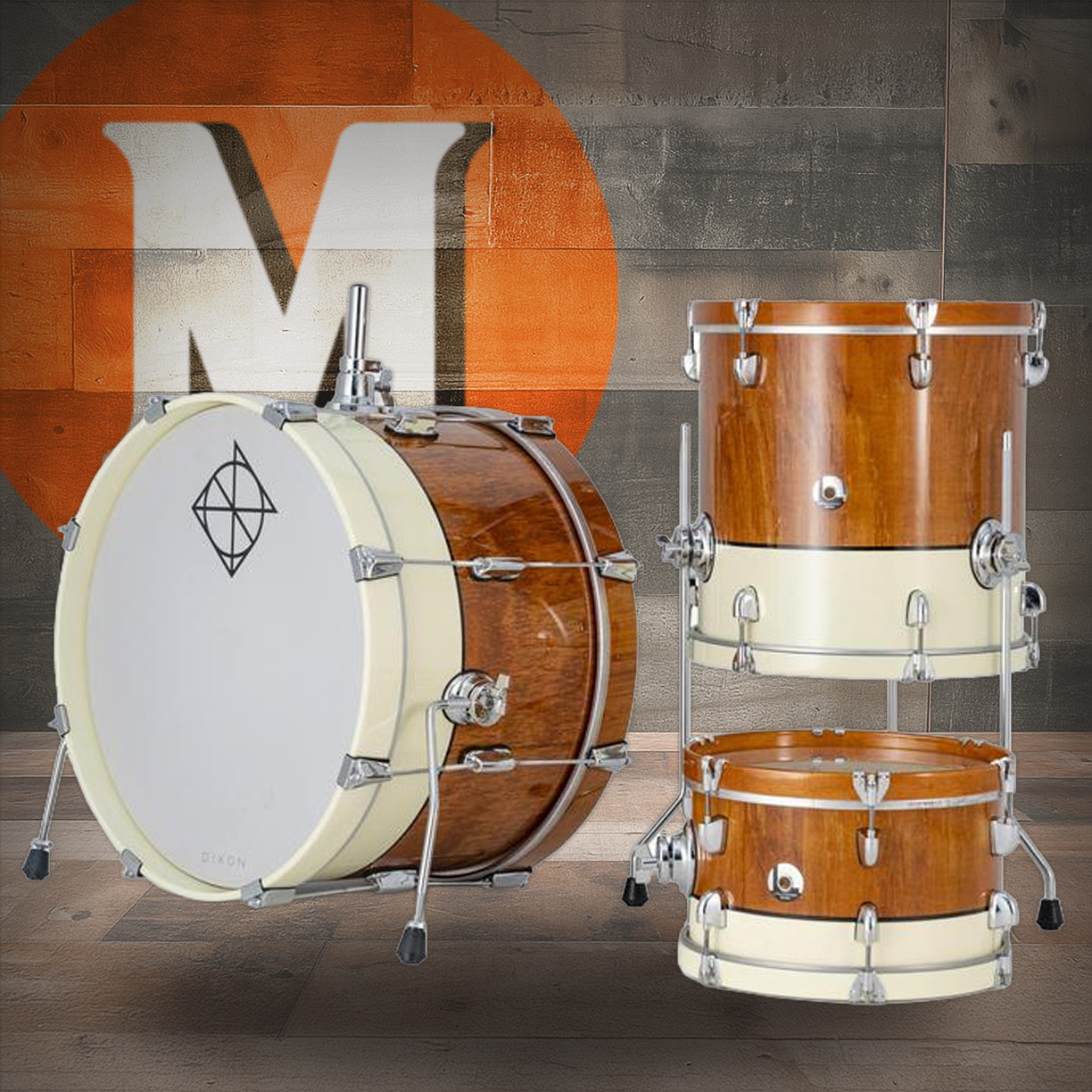 Dixon Little Roomer Select 320 Shell Pack Antique Natural to Pearl White (PODL320BWN) | Musician Madness