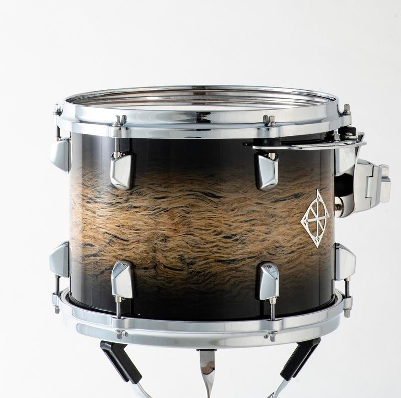 Dixon Artisan Select 422 Shell Pack PMT over Black to Black Burst (PODAX422-07-BKMBB-CR) | Musician Madness