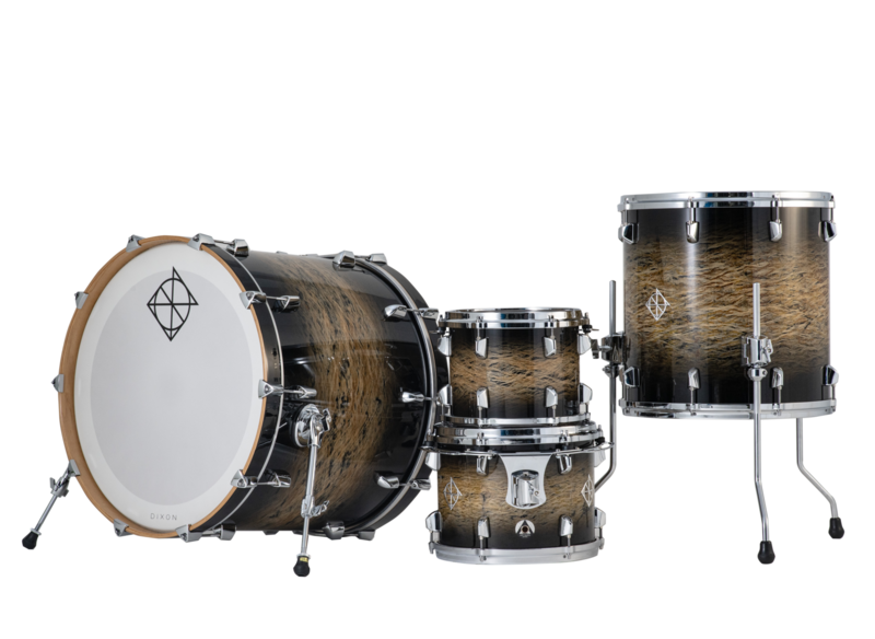 Dixon Artisan Select 422 Shell Pack PMT over Black to Black Burst (PODAX422-07-BKMBB-CR) | Musician Madness
