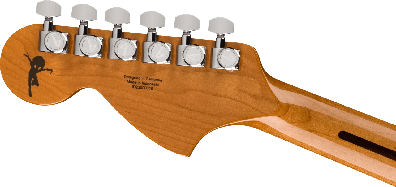 Fender Tom DeLonge Starcaster Rosewood Fingerboard, Chrome Hardware - Satin Surf Green Picks and Strap Bundle | Musician Madness