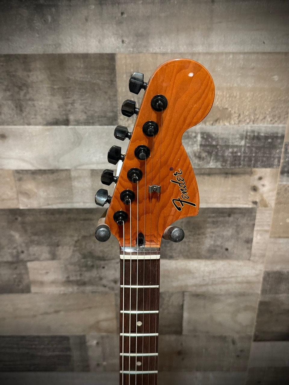 Fender Tom DeLonge Starcaster Rosewood Fingerboard, Black Hardware - Satin Olympic White Picks and Strap Bundle  | Musician Madness