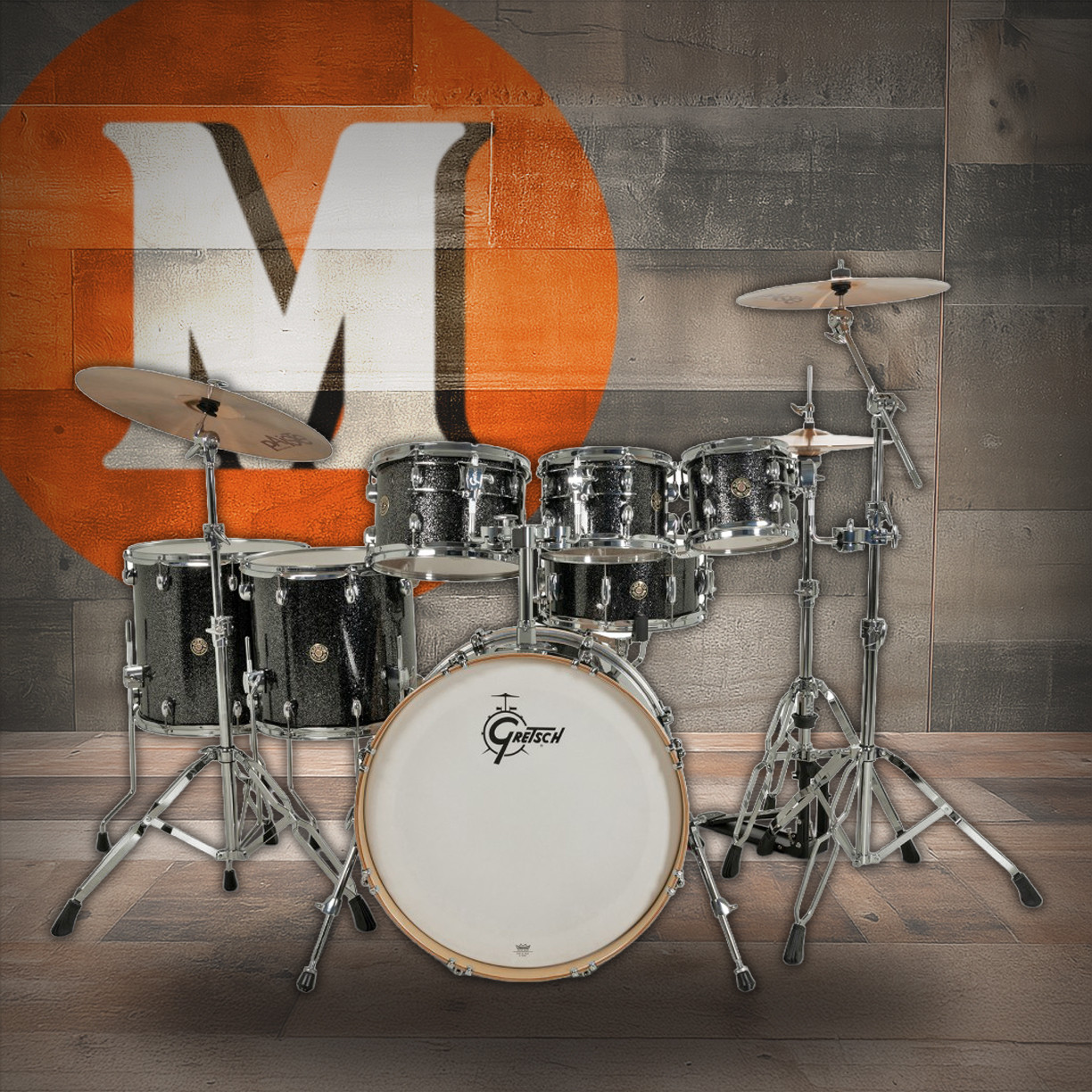 Gretsch Catalina Maple 7pc Shell Pack - Black Stardust (CM2-E627) | Musician Madness