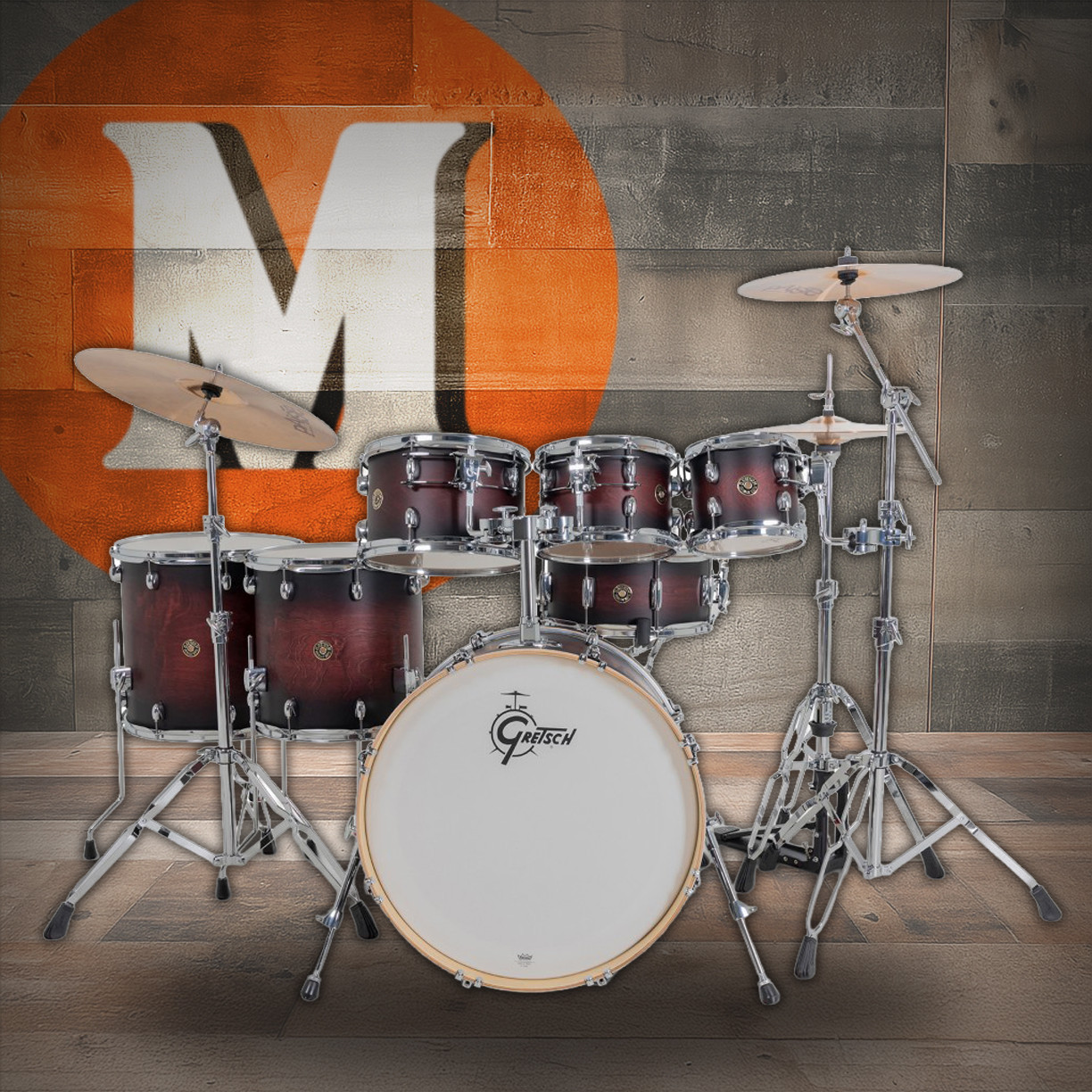 Gretsch Catalina Maple 7pc Shell Pack - Satin Deep Cherry Burst (CM2-E627) | Musician Madness