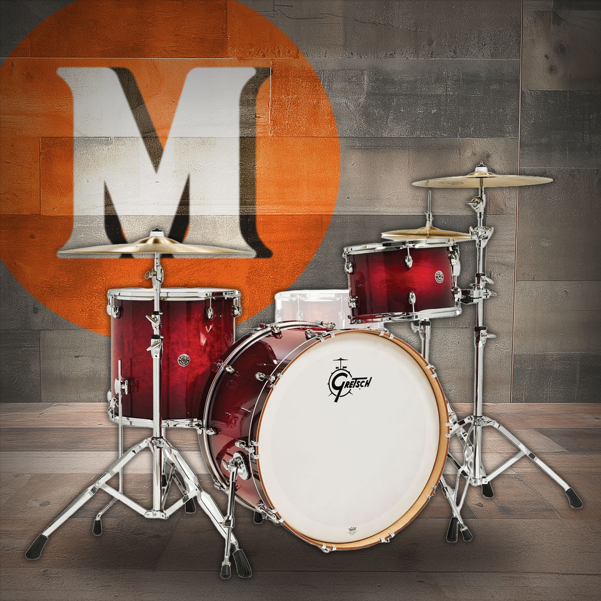 Gretsch Catalina Club 3pc Shell Pack - Gloss Crimson Burst (CT1-R443C) | Musician Madness