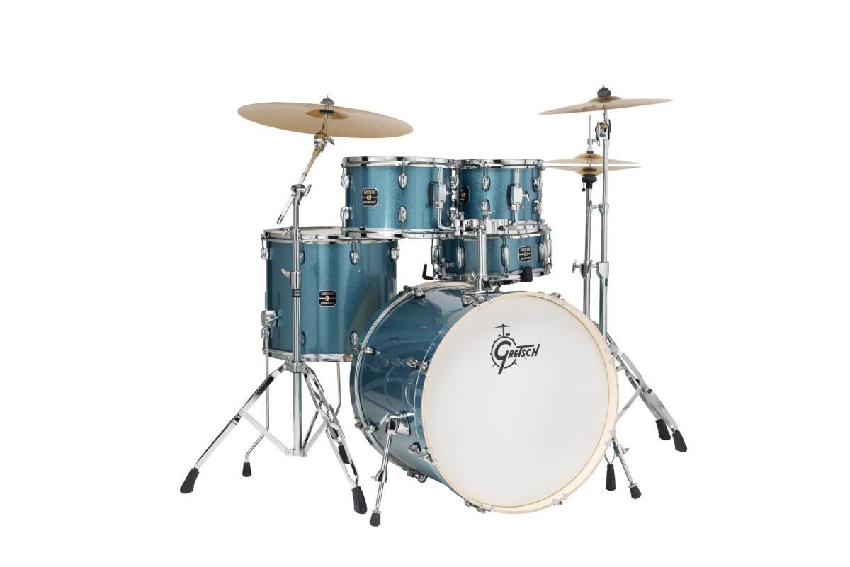 Gretsch Energy 5pc Drum Kit, with Hardware & Cymbals - Blue Sparkle (GE4E825) | Musician Madness