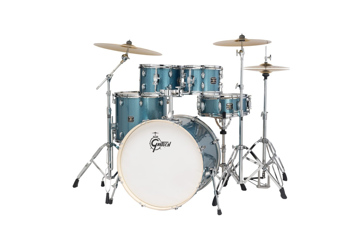 Gretsch Energy 5pc Drum Kit, with Hardware & Cymbals - Blue Sparkle (GE4E825) | Musician Madness