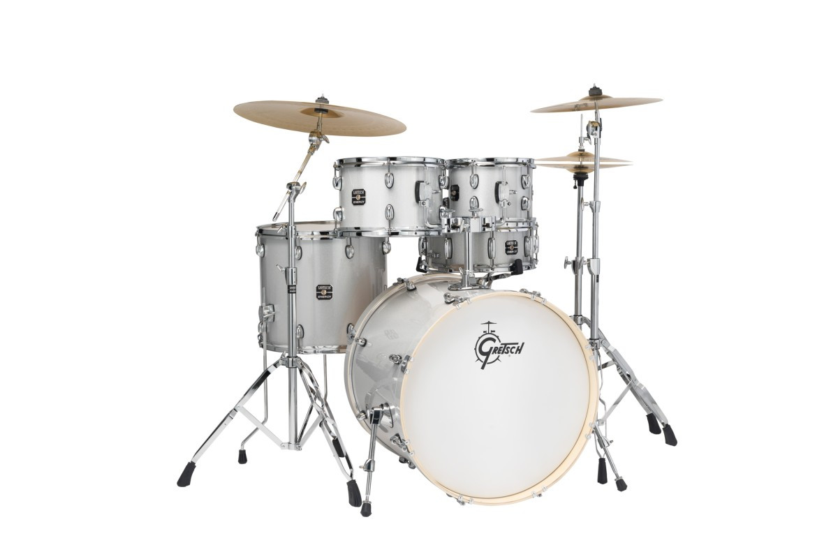 Gretsch Energy 5pc Drum Kit, with Hardware & Cymbals - Silver Sparkle (GE4E825) | Musician Madness