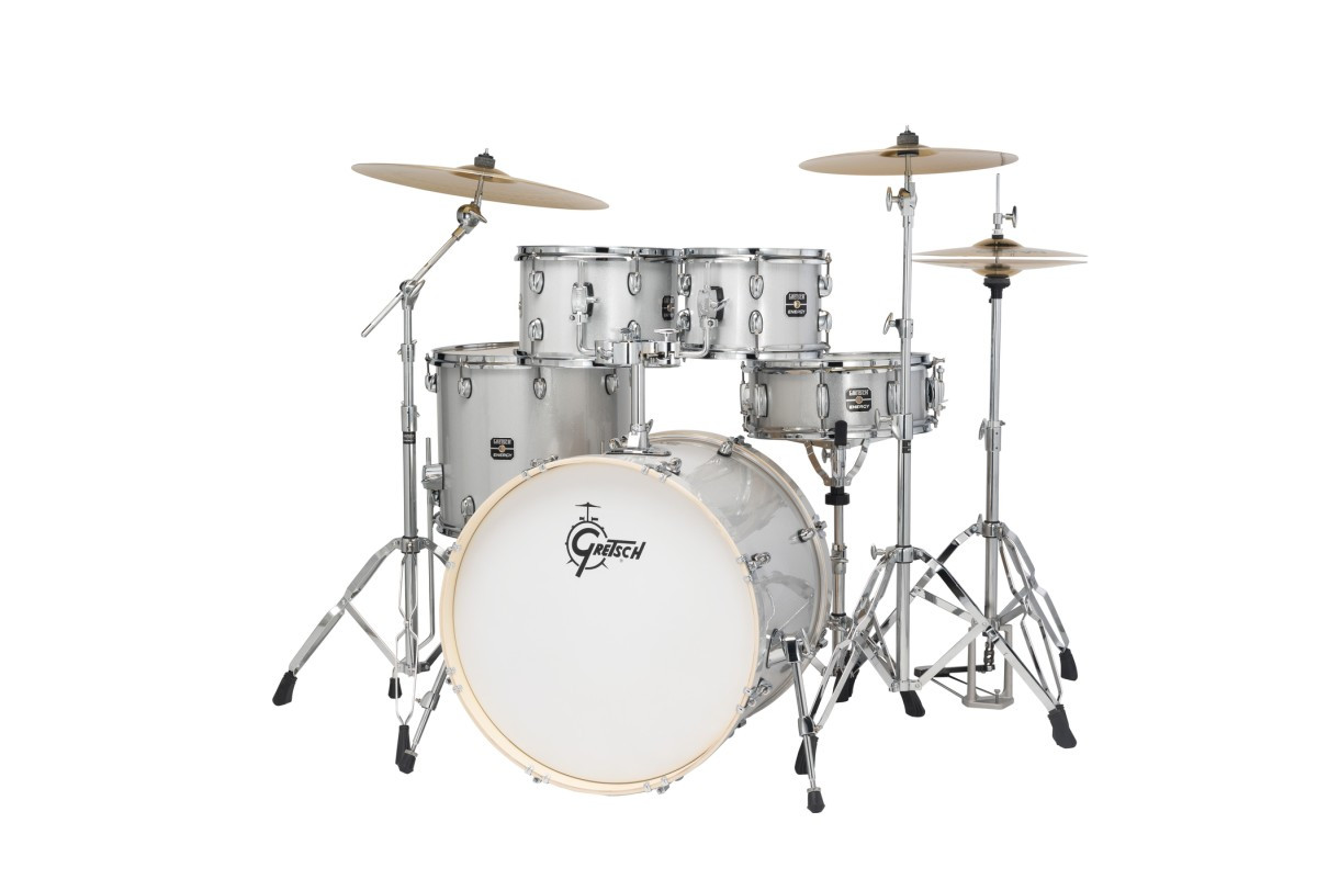 Gretsch Energy 5pc Drum Kit, with Hardware & Cymbals - Silver Sparkle (GE4E825) | Musician Madness