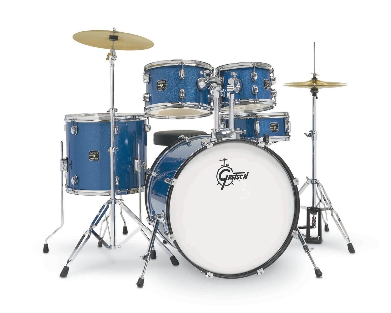 Gretsch Renegade 5pc Drum Kit, With Hardware - Blue Sparkle (RGE625BS) | Musician Madness