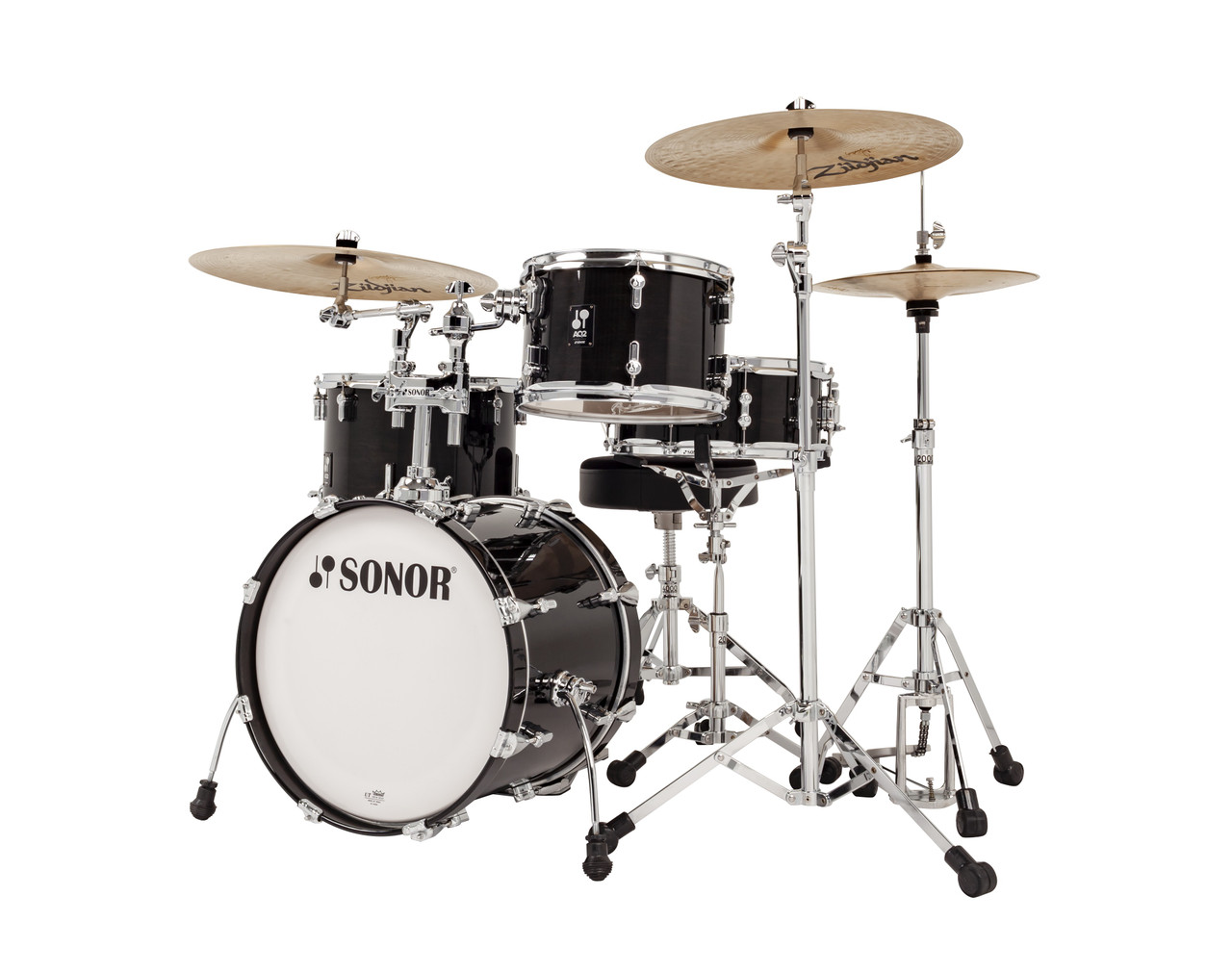 Sonor AQ2 Maple BOP SET-Transparent Black (AQ2-BOPWMCTSB)