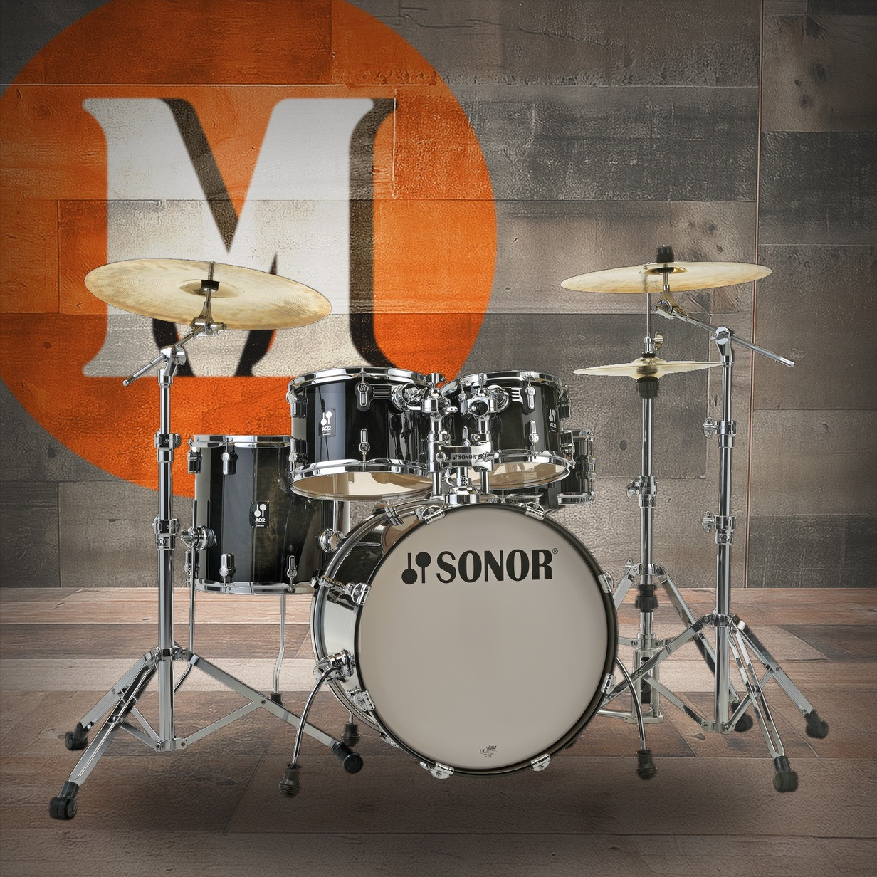 Sonor AQ2 Maple Studio Set-Transparent Black (AQ2-STUDIOWMCTSB)