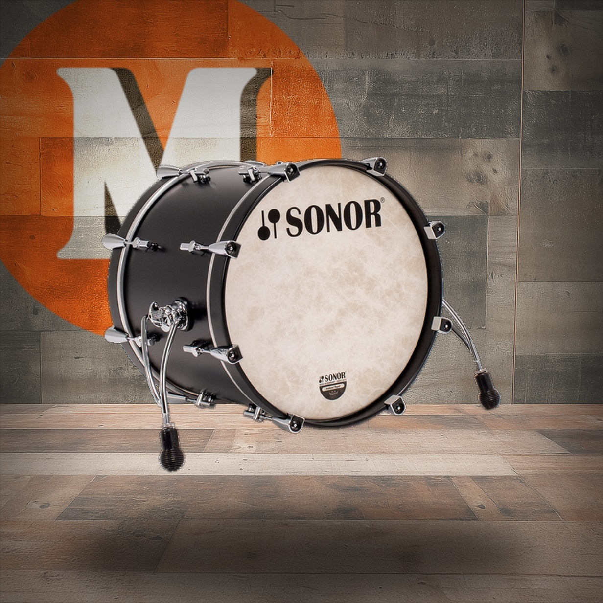 Sonor Momentum Maple 18X14.25 Bass Drum No Mount GT Black (MTM-181425-BD-GTB)