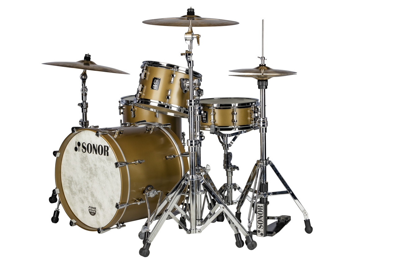Sonor SQ1 20" 3-PC Shell Pack - Satin Gold Metallic (SQ1-320NMCSGM)