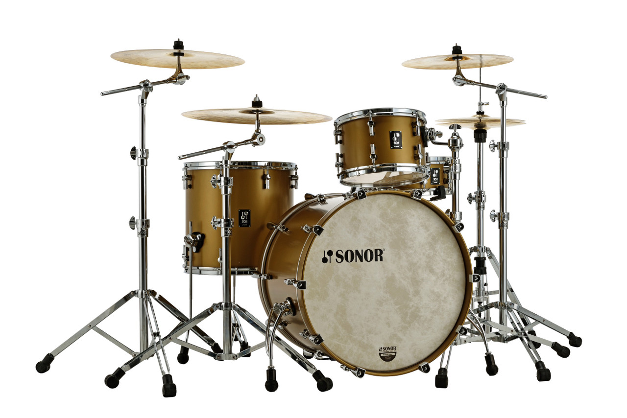 Sonor SQ1 22" 3-PC Shell Pack - Satin Gold Metallic (SQ1-322NMCSGM)