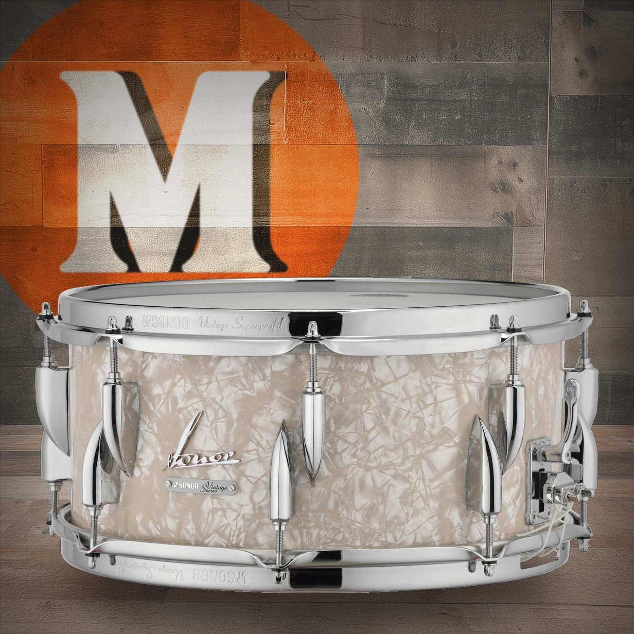 Sonor Vintage Series 14"X 6.5" Snare Drum - Vintage Pearl (VT-1465-SDW-VPRL)
