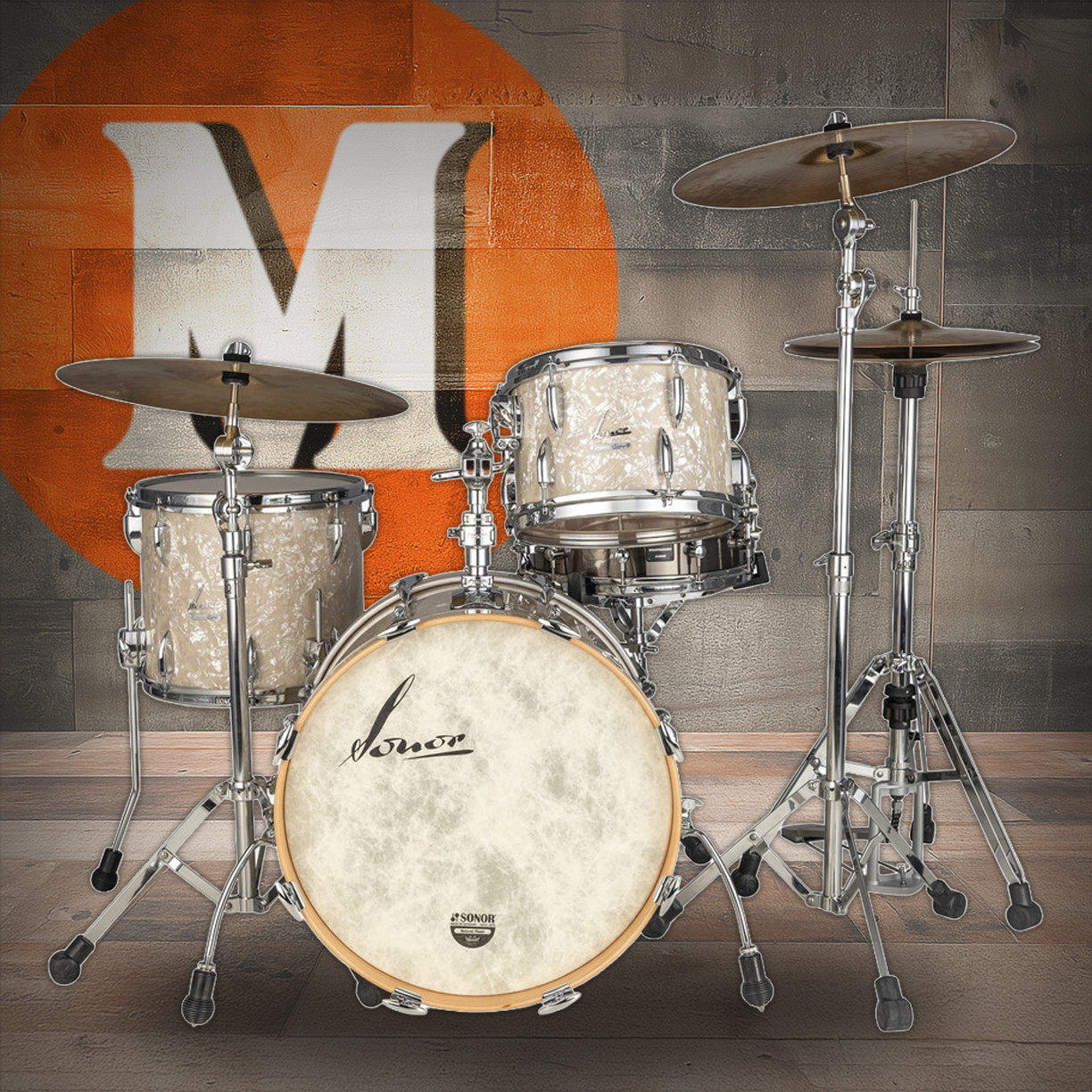 Sonor Vintage Series 20" 3PC Shell Pack w/ Mount - Vintage Pearl (VT-320WMCVPRL)