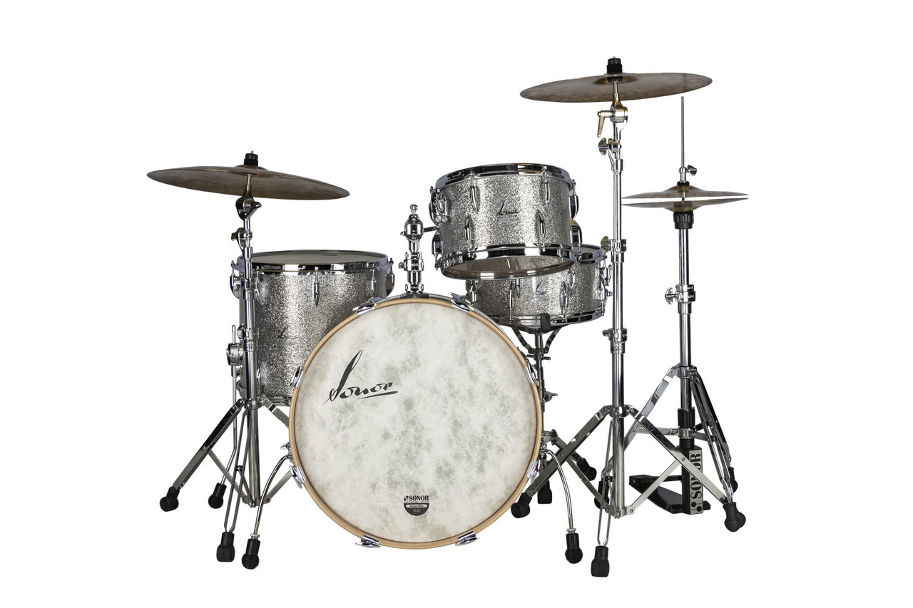 Sonor Vintage Series 22" 3PC Shell Pack w/ Mount - Vintage Silver Glitter (VT-322WMCVSG)