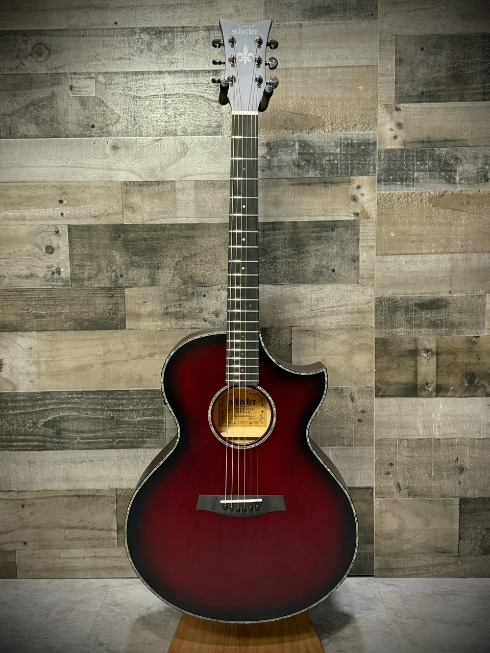 Schecter Orleans Stage Acoustic-Electric Guitar - Vampyre Red Burst Satin - Open Box (3710) | Musician Madness