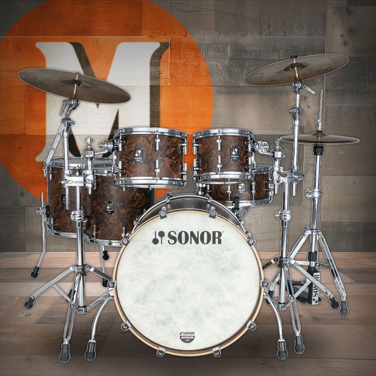 Sonor Momentum Series Birch 5 Piece Shell Pack - California Burl (MTR-522NMCCBU) | Musician Madness