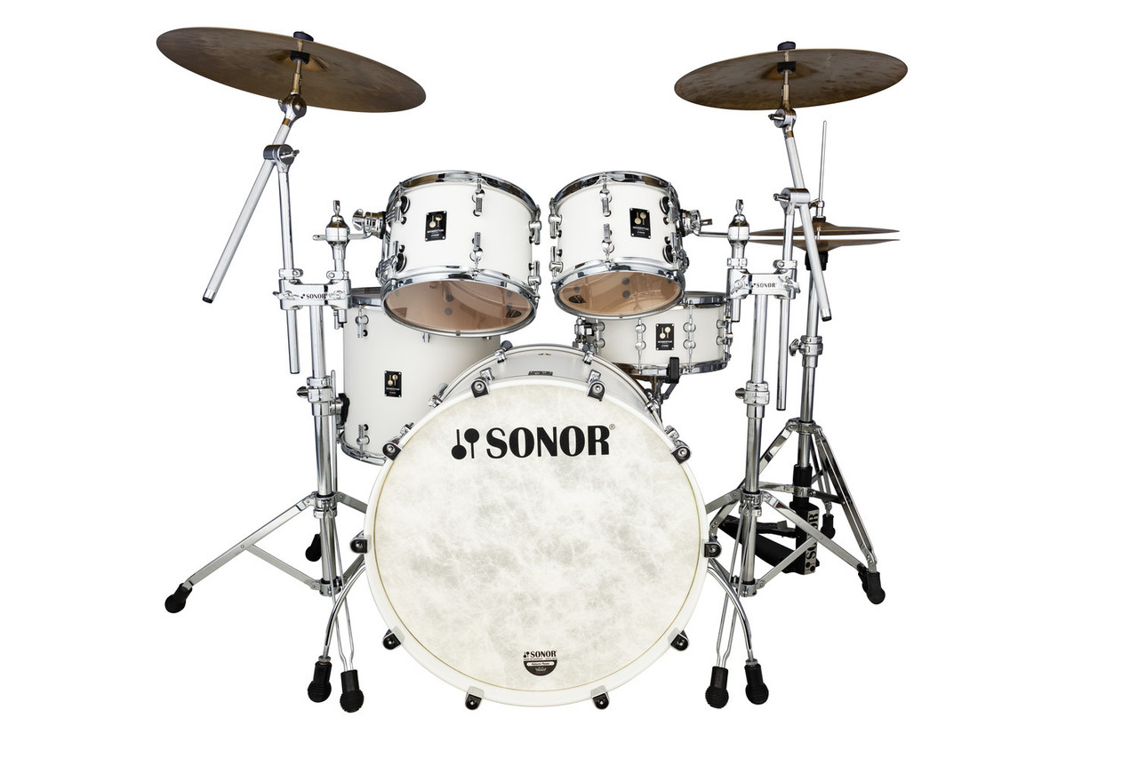 Sonor Momentum Series Maple 4 Piece Shell Pack - Satin Pure White (MTM-422NMCSPW) | Musician Madness