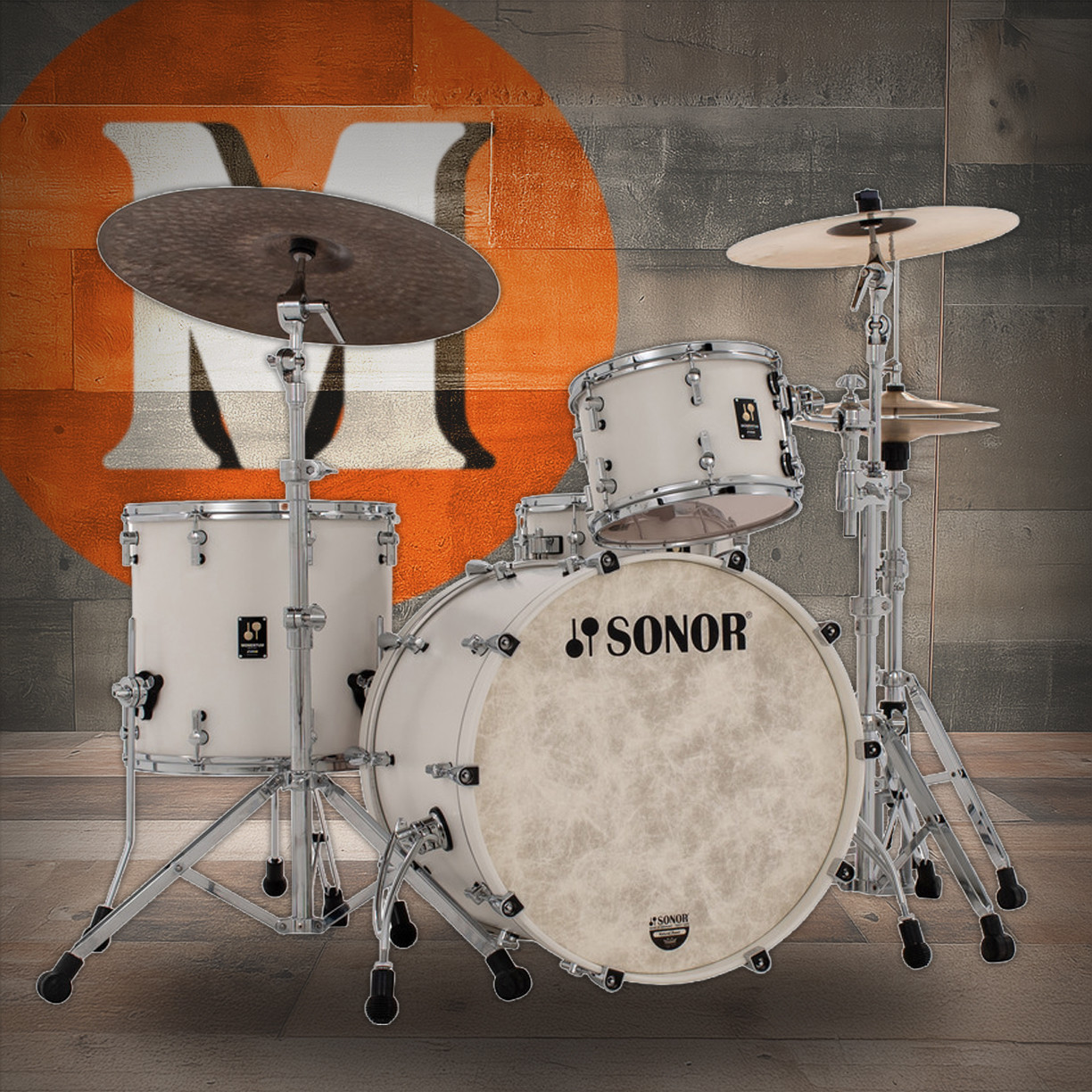Sonor Momentum Series Maple 3 Piece Shell Pack - Satin Pure White (MTM-322NMCSPW) | Musician Madness