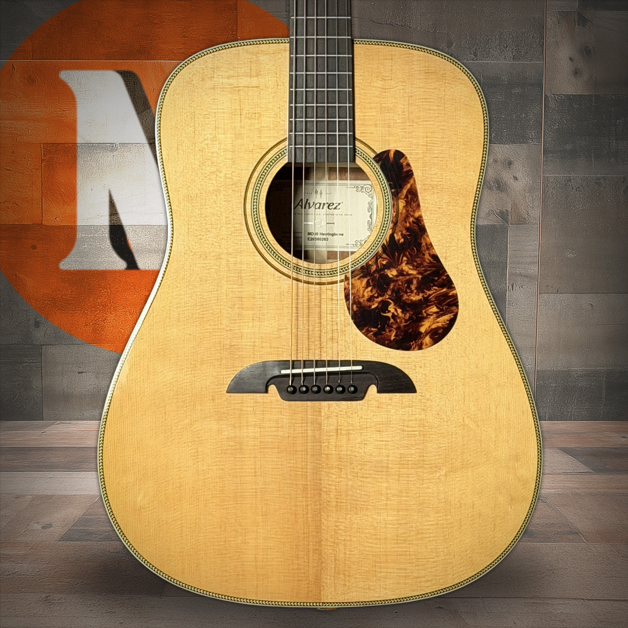 Alvarez Masterworks Dreadnought Acoustic Electric Guitar  (MD60E_Herringbone) | Musician Madness
