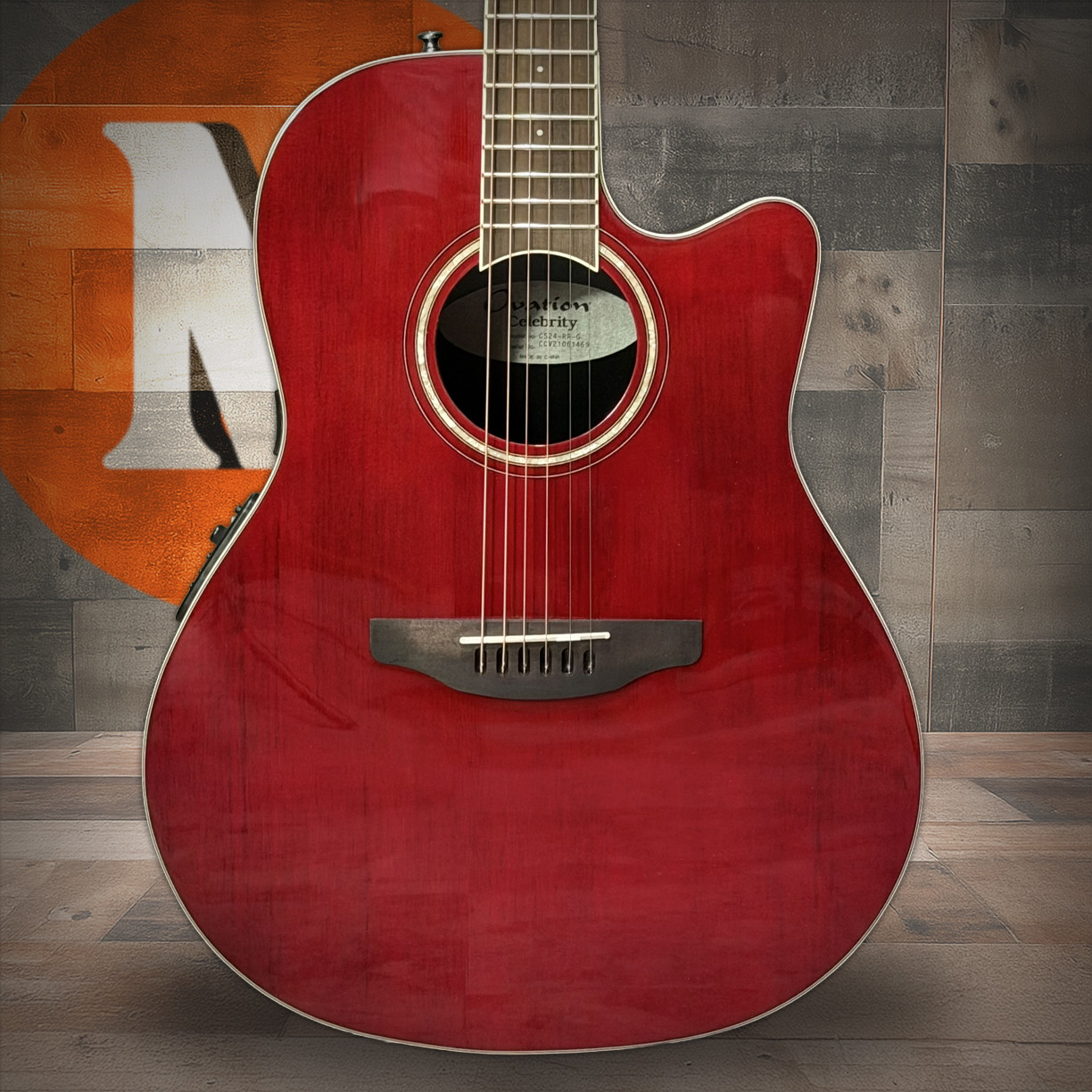 Ovation CS24-RR-G Celebrity Standard Mid-Bowl Acoustic Guitar B-Stock - Ruby Red | Musician Madness