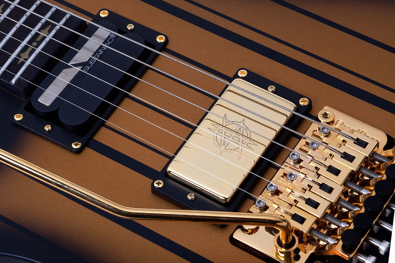 Schecter 1744-SHC 6-String LH Synyster Custom-S Electric Guitar – Satin Gold Burst( 1744) | Musician Madness