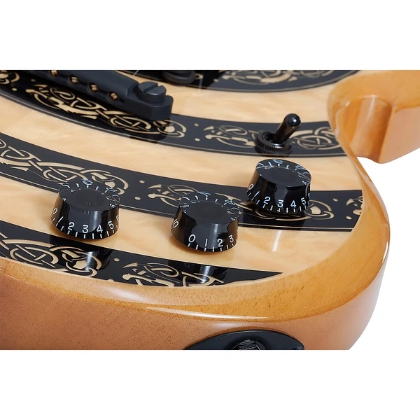 Schecter Wylde Audio Barbarian Norse Dragon Bullseye Electric Guitar - Rawtop (4574) | Musician Madness
