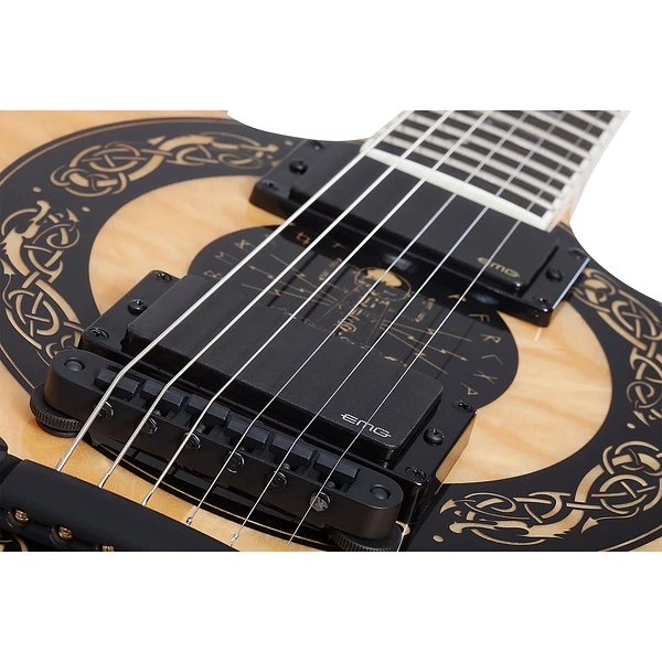 Schecter Wylde Audio Barbarian Norse Dragon Bullseye Electric Guitar - Rawtop (4574)